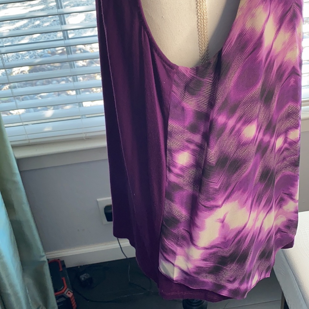 Ellen Tracy Purple & White Tunic - Picture 5 of 9